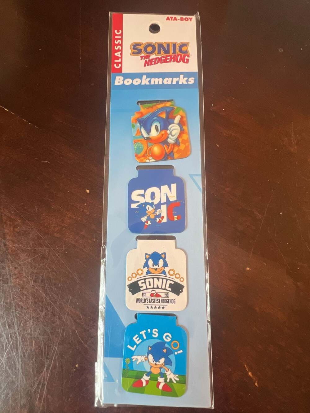 Ata-Boy Sonic The Hedgehog Magnetic Set of Four 1 Inch Page-Top Bookmarks